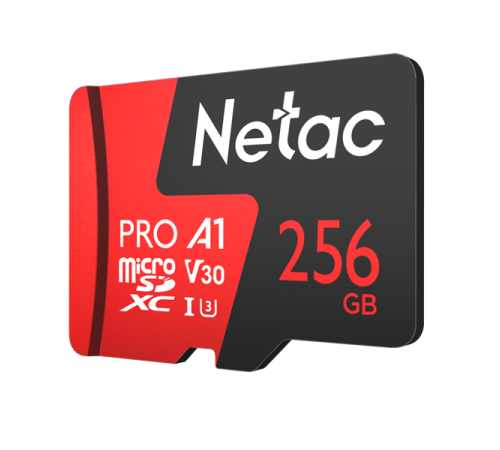 Флеш карта microSDHC 256Gb Class10 Netac NT02P500PRO-256G-R P500 Extreme Pro + adapter