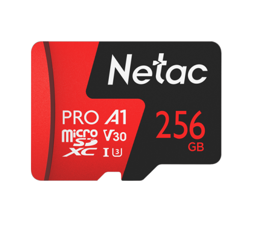 Флеш карта microSDHC 256Gb Class10 Netac NT02P500PRO-256G-R P500 Extreme Pro + adapter