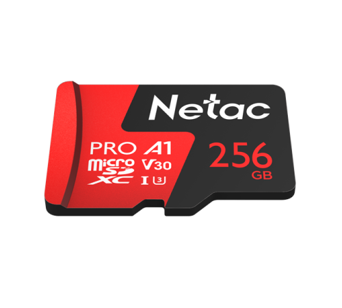 Флеш карта microSDHC 256Gb Class10 Netac NT02P500PRO-256G-R P500 Extreme Pro + adapter