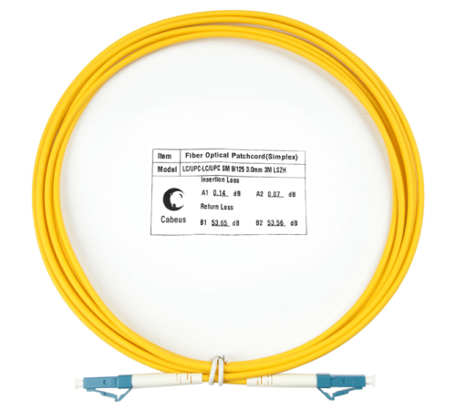 Cabeus FOP(s)-9-LC-LC-3m Шнур оптический simplex LC-LC 9/125 sm 3м LSZH (FOP(s)-9-LC-LC-3m)