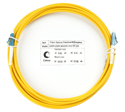 Cabeus FOP(s)-9-LC-LC-5m Шнур оптический simplex LC-LC 9/125 sm 5м LSZH (FOP(s)-9-LC-LC-5m)