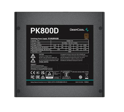 Блок питания Deepcool PK800D (ATX 2.4, 800W, PWM 120mm fan, Active PFC+DC to DC, 80+ BRONZE) RET (PK800D)