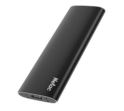 Ssd накопитель Netac Z SLIM Black USB 3.2 Gen 2 Type-C External SSD 128GB, R/W up to 510MB/440MB/s,with USB-C to USB-A cable and USB-A to USB-C adapter 3Y wty (NT01ZSLIM-128G-32BK)