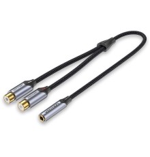 Переходник-разветвитель Vention гибкий Jack 3.5 mm F / 2RCA  F - 0.3м Vention гибкий Jack 3.5 mm F  /  2RCA F - 0.3 м (BCOHY)