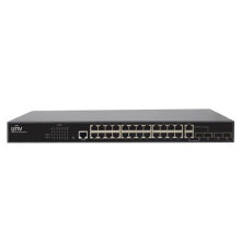 Uniview Коммутатор 24*1000Mbps ports (RJ45)+2*1000Mbps Fiber(SFP) ports+2G Combo portsStandards IEEE802.3, IEEE802.3u, IEEE802.3z,IEEE802.3ab, IEEE802.3xSwitching capacity 56GbpsForwarding performance (NSW5110-24GT4GP-IN)