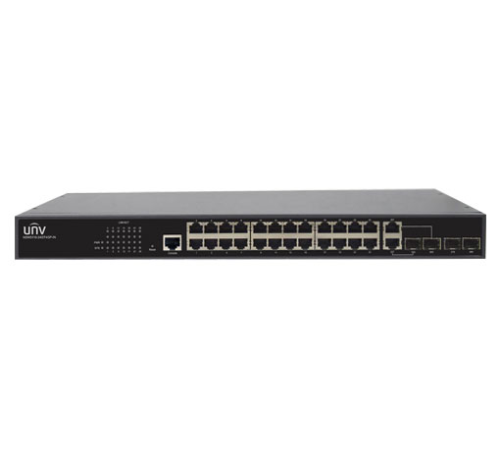 Uniview Коммутатор 24*1000Mbps ports (RJ45)+2*1000Mbps Fiber(SFP) ports+2G Combo portsStandards IEEE802.3, IEEE802.3u, IEEE802.3z,IEEE802.3ab, IEEE802.3xSwitching capacity 56GbpsForwarding performance (NSW5110-24GT4GP-IN)