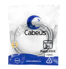 Cabeus PC-FTP-RJ45-Cat.5e-3m Патч-корд F/UTP, категория 5е, 2xRJ45/8p8c, экранированный, серый, PVC, 3м (PC-FTP-RJ45-Cat.5e-3m)