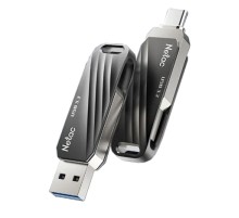 Флеш-накопитель Netac US11 USB 3.0 + Type C 64GB black/silver