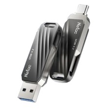 Флеш-накопитель Netac US11 USB 3.0 + Type C 64GB black/silver