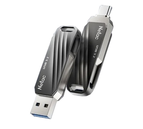 Флеш-накопитель Netac US11 USB 3.0 + Type C 64GB black/silver