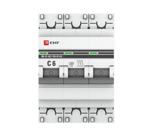 EKF mcb4763-3-06C-pro Автоматический выключатель 3P 6А (C) 4,5kA ВА 47-63 EKF PROxima EKF mcb4763-3-06C-pro Автоматический выключатель 3P 6А (C) 4,5kA ВА 47-63 EKF PROxima