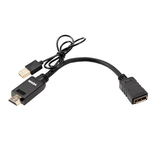 Кабель-переходник HDMI(M) +USB---> DP(F) 0.15m  4K*60Hz VCOM<CG599E> Кабель-переходник VCOM USB Type-A M+HDMI M/DisplayPort F (CG599E-0.15M)