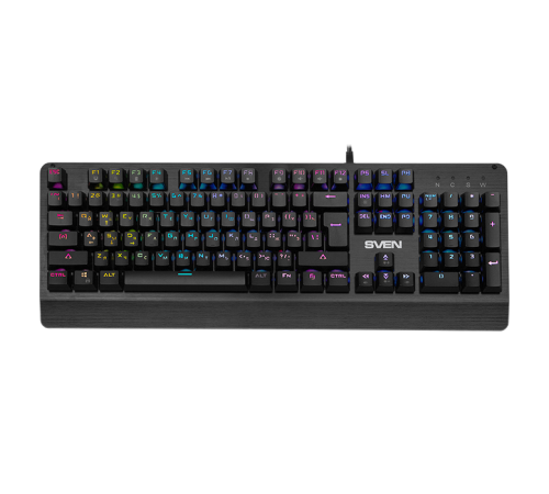 Механическая игровая клавиатура SVEN KB-G9700 (104 кл,+12Fn,RED switch, RGB, мет, корпус) Sven SV-015831