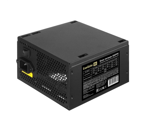 Exegate EX260641RUS Блок питания 500W Exegate 500PPE, ATX, black, APFC, 12cm, 24p+(4+4)p PCI-E, 3*IDE, 5*SATA, FDD