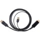 Кабель-переходник HDMI(M) +USB---> DP(M)  4K*60Hz 1.8M, VCOM <CG599AC-1.8M> Кабель-переходник VCOM USB Type-A M+HDMI M/DisplayPort M (CG599AC-1.8M)