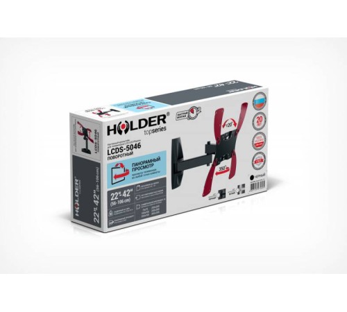 Кронштейн для телевизора Holder LCDS-5046 белый 22"-42" макс.30кг настенный поворот и наклон Кронштейн для телевизора Holder LCDS-5046 белый 22"-42" макс.30кг настенный поворот и наклон