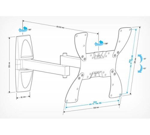 Кронштейн для телевизора Holder LCDS-5046 белый 22"-42" макс.30кг настенный поворот и наклон Кронштейн для телевизора Holder LCDS-5046 белый 22"-42" макс.30кг настенный поворот и наклон