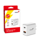 Адаптер Genius PD-20AC white (USB-C, USB-A, 20Вт, одновременная зарядка двух устройств) (32590005400)