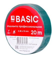 EKF plc-iz-a-g Изолента класс А (профессиональная) (0,18х19мм) (20м.) зеленая EKF PROxima