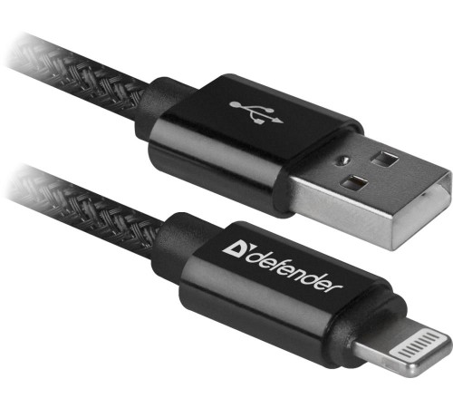 Кабель LIGHTNING TO USB2 1M BLACK ACH01-03T 87808 DEFENDER