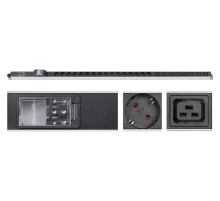 Cabeus PDU-32-16S-8C19-B-T Блок розеток для 19" шкафов, вертикальный, 16 розеток Schuko, 8 розеток IEC 320 C19, 32А, автомат защиты, алюминиевый корпус, клеммная колодка (PDU-32-16S-8C19-B-T)