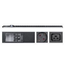 Cabeus PDU-32-16S-8C19-B-T Блок розеток для 19" шкафов, вертикальный, 16 розеток Schuko, 8 розеток IEC 320 C19, 32А, автомат защиты, алюминиевый корпус, клеммная колодка (PDU-32-16S-8C19-B-T)