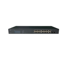 Неуправляемый стоечный 16 портовый PoE коммутатор POWERTONE PUS-CC16L-250R с изоляцией портов