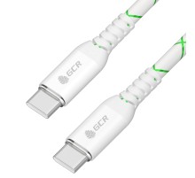 GCR Кабель 1.0m Type C-C POWER DELIVERY 18 W, бело-зеленый, AL case белый, белый ПВХ Greenconnect GCR-55199
