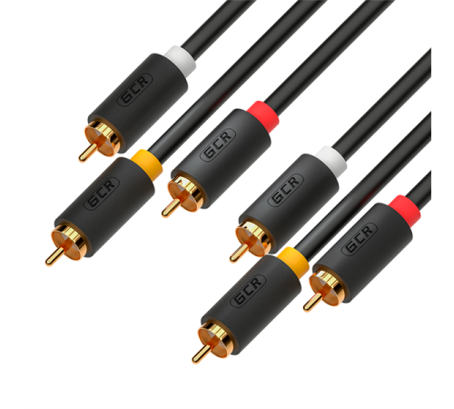 GCR Кабель 1.5m видео-аудио 3 х RCA / 3 х RCA, GOLD, черный, GCR-51820 (GCR-51820) GCR Кабель 1.5m видео-аудио 3 х RCA / 3 х RCA, GOLD, черный, GCR-51820 (GCR-51820)