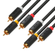 GCR Кабель 1.5m видео-аудио 3 х RCA / 3 х RCA, GOLD, черный, GCR-51820 (GCR-51820)