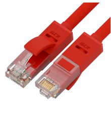 GCR Патч-корд прямой 1.0m UTP кат.5e, красный, позолоченные контакты, 24 AWG, литой, GCR-LNC04-1.0m, ethernet high speed 1 Гбит/с, RJ45, T568B (GCR-LNC04-1.0m)