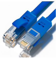GCR Патч-корд прямой 0.1m UTP кат.5e, синий, позолоченные контакты, 24 AWG, литой, GCR-LNC01-0.1m, ethernet high speed 1 Гбит/с, RJ45, T568B (GCR-LNC01-0.1m)