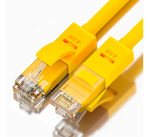 GCR Патч-корд прямой 0.1m UTP кат.5e, желтый, позолоченные контакты, 24 AWG, литой, GCR-LNC02-0.1m, ethernet high speed 1 Гбит/с, RJ45, T568B (GCR-LNC02-0.1m)