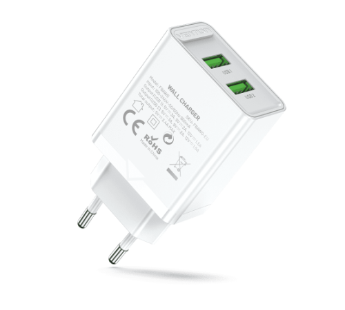 Сетевое зарядное устройство Vention на 2 порта USB (A+A) QC 3.0 Белый Vention FBAW0-EU
