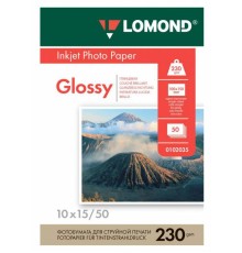 Фотобумага Lomond 0102035 10x15/230г/м2/50л./белый глянцевое для струйной печати