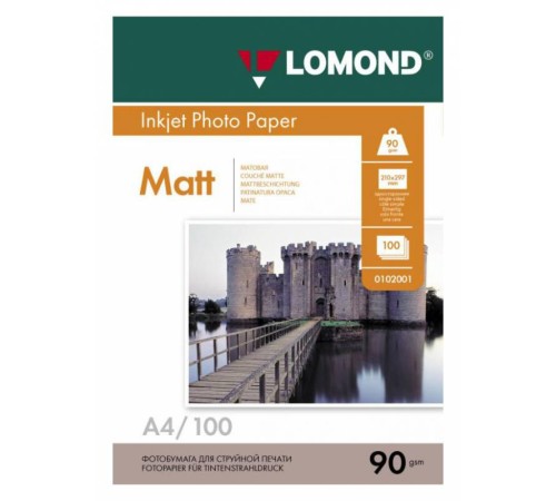 Фотобумага Lomond 0102001 A4/90г/м2/100л./белый матовое для струйной печати