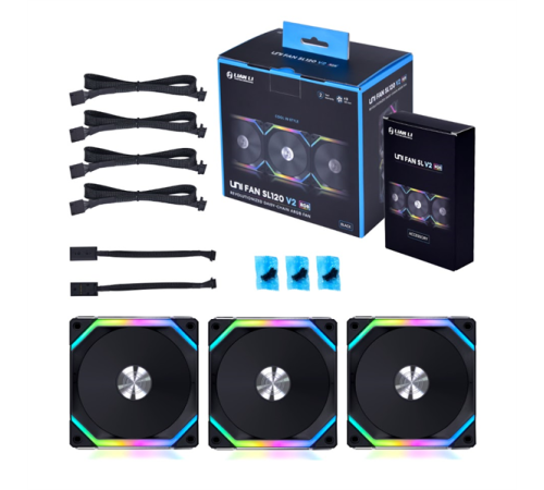 Вентилятор LIAN LI UNI FAN SL V2 120 Black aRGB PWM 120mm 2000RPM (3pcs) (G99.12SLV23B.00) Вентилятор LIAN LI UNI FAN SL V2 120 Black aRGB PWM 120mm 2000RPM (3pcs) (G99.12SLV23B.00)