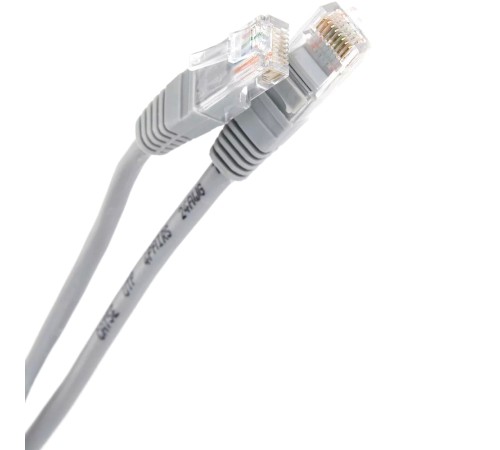 Патчкорд литой "Telecom" UTP кат.5е 20,0м серый VCOM NA102--20M