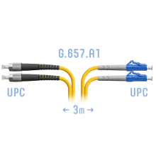 Патчкорд оптический LC/UPC-FC/UPC SM G.657.A1 Duplex 3 метра
