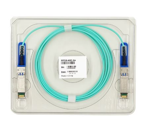 Кабель оптический SFP-SFP, 3 метра, многомодовое волокно 850 нм, 25Gb скорость (SFP28-AOC-3M) Кабель оптический SFP-SFP, 3 метра, многомодовое волокно 850 нм, 25Gb скорость (SFP28-AOC-3M)