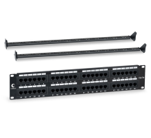 Cabeus PL-48-Cat.5e-Dual IDC Патч-панель 19" (2U), 48 портов RJ-45, категория 5e, Dual IDC, с задним кабельным организатором (PL-48-Cat.5e-Dual)
