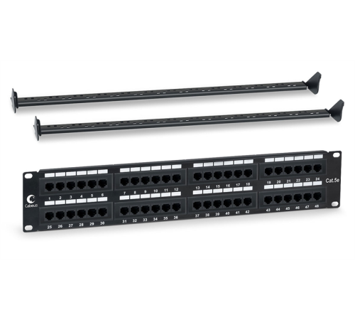 Cabeus PL-48-Cat.5e-Dual IDC Патч-панель 19" (2U), 48 портов RJ-45, категория 5e, Dual IDC, с задним кабельным организатором (PL-48-Cat.5e-Dual) Cabeus PL-48-Cat.5e-Dual IDC Патч-панель 19" (2U), 48 портов RJ-45, категория 5e, Dual IDC, с задним кабельным организатором (PL-48-Cat.5e-Dual)