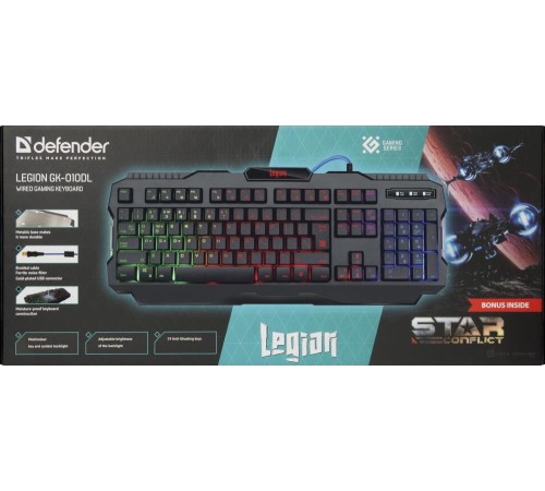 Клавиатура USB LEGION GK-010DL RU 45010 DEFENDER Клавиатура USB LEGION GK-010DL RU 45010 DEFENDER