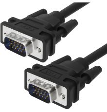 Greenconnect Кабель SVGA 1.8м чёрный, OD6.0mm. 15M / 15M GCR-VM2VM1-1.8m, 28/28 AWG, двойной экран Greenconnect VGA (m) - VGA (m) 1.8м (GCR-VM2VM1-1.8m)