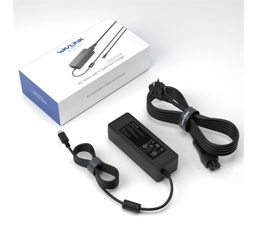 Адаптер питания AC Adapter WAVLINK GaN charger PD 100W GaN USB-C fast Charger for laptops & USB docking stations (WL-G1004C) Адаптер питания AC Adapter WAVLINK GaN charger PD 100W GaN USB-C fast Charger for laptops & USB docking stations (WL-G1004C)