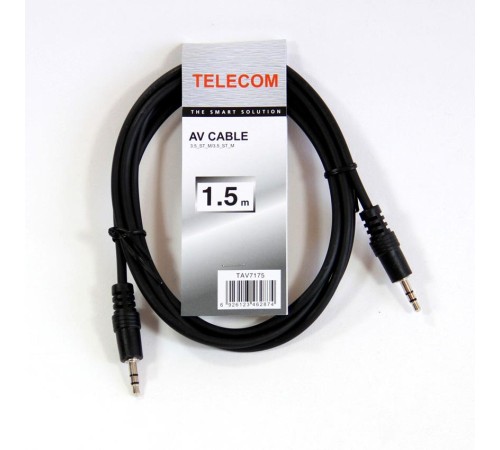 Telecom Кабель соединительный (TAV7175-1.5M) 3.5 Jack (M) - 3.5 Jack (M), стерео, аудио, 1.5м [6926123462874]