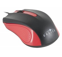 Мышь Оклик 225M черный/красный оптическая (1200dpi) USB (2but)