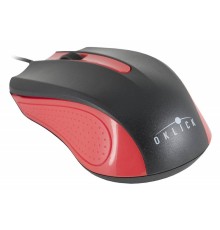Мышь Оклик 225M черный/красный оптическая (1200dpi) USB (2but)