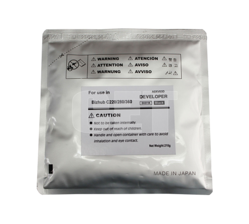 Девелопер для KONICA MINOLTA Bizhub C220/C280/C360 (аналог, для использования в DV-311K/A0XV03D) (CET) Black, 210г/пак, 570000 стр., CET8436
