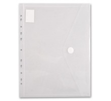 Конверт на кнопке Бюрократ -PK880CLEAR/1 A4 с перфорац. по длинной стороне пластик 0.18мм прозрачный